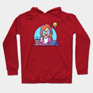 Women Brainstorming Cartoon Vector Icon Illustration Hoodie